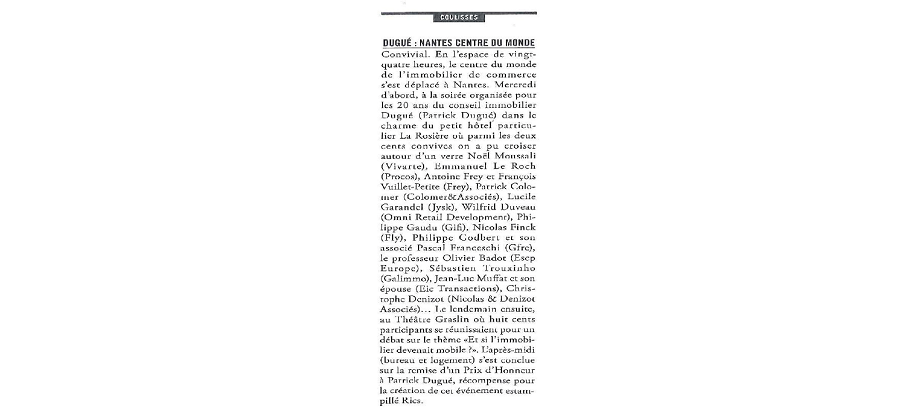 La correspondance de l'enseigne. Dugué : Nantes centre du monde