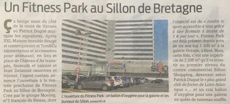 Presse Océan : Fitness Park au Sillon de Bretagne par DUGUE